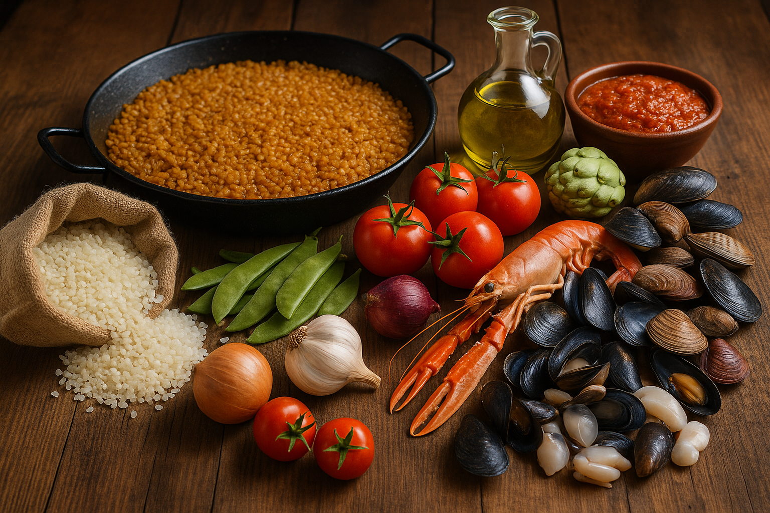 Ingredientes frescos del Mediterráneo con marisco del día, verduras de proximidad y producto local de Barcelona utilizados en la cocina mediterránea de L’Àmfora.